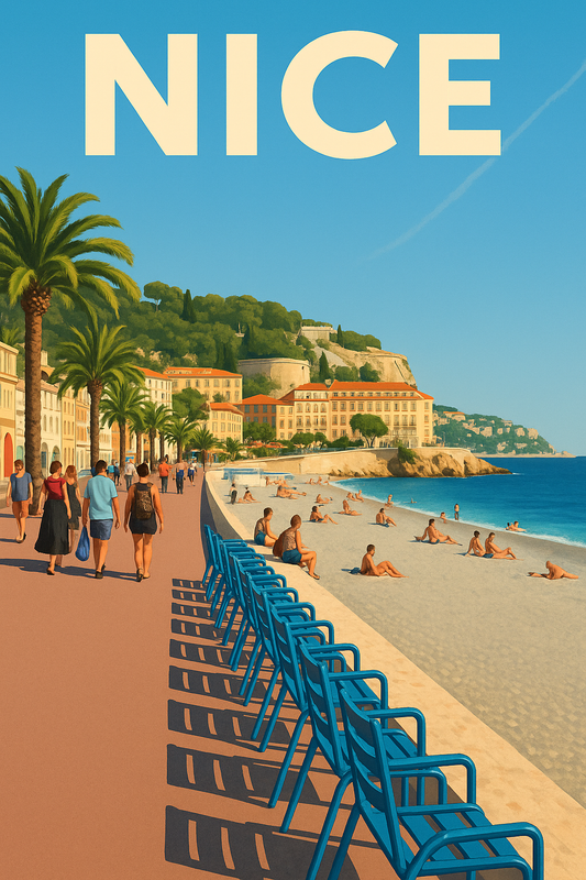 Carte Postale Nice Chaise Bleu