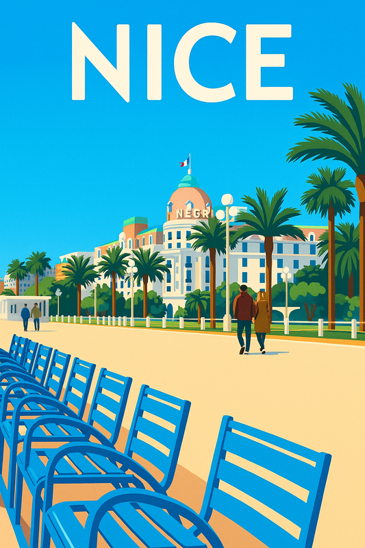 Carte Postale Nice Chaise Bleu